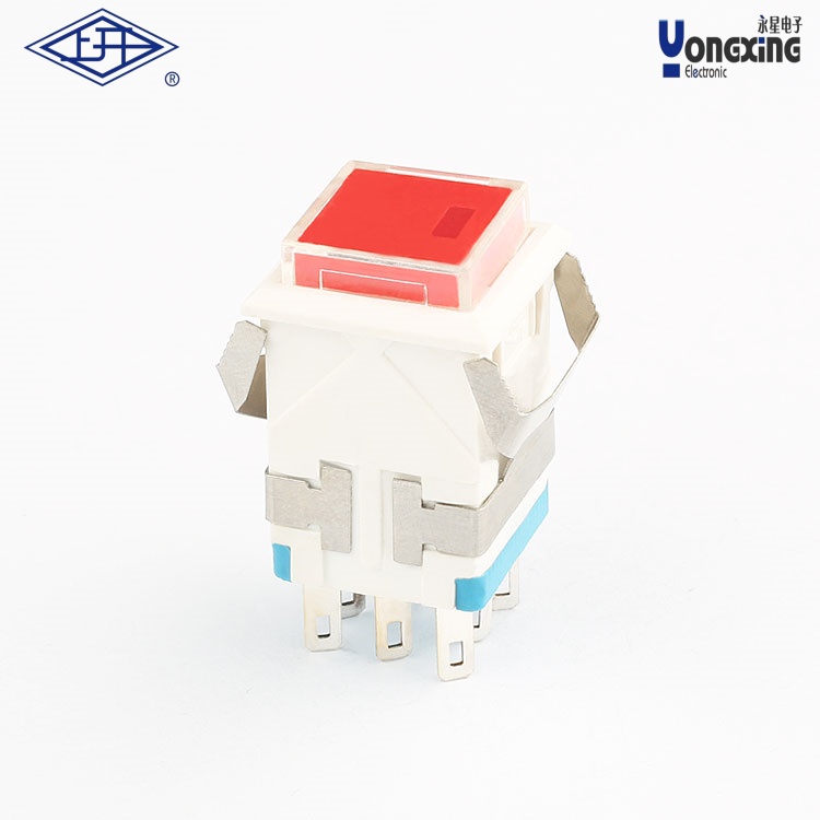 KD2點(diǎn)發(fā)光8腳紅色罩按鈕開關(guān)KD2-A21L12-WR-R