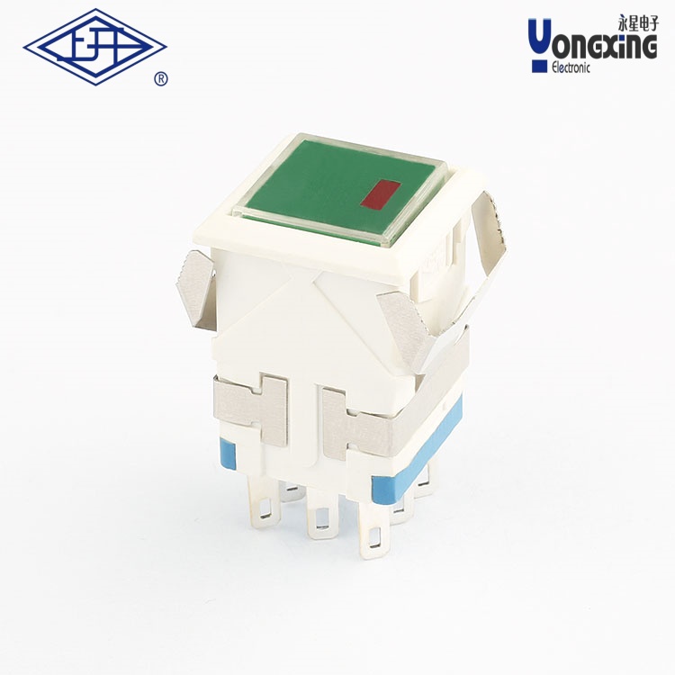 KD2點(diǎn)發(fā)光8腳6V按鈕開關(guān) KD2-A21L6-WG-R
