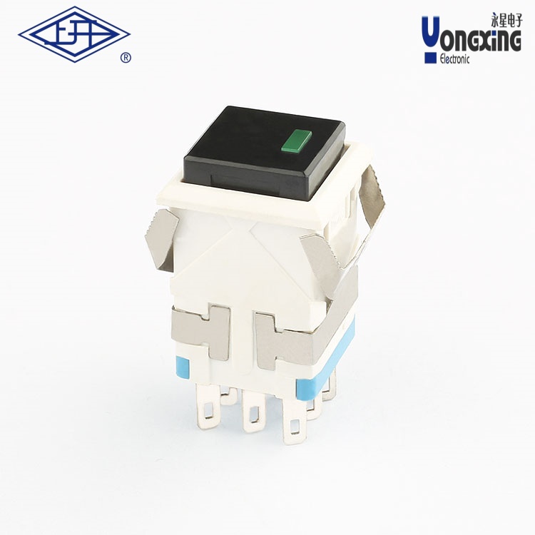 KD2點(diǎn)發(fā)光雙極12V按鈕開關(guān)KD2-A21L12-WB-G
