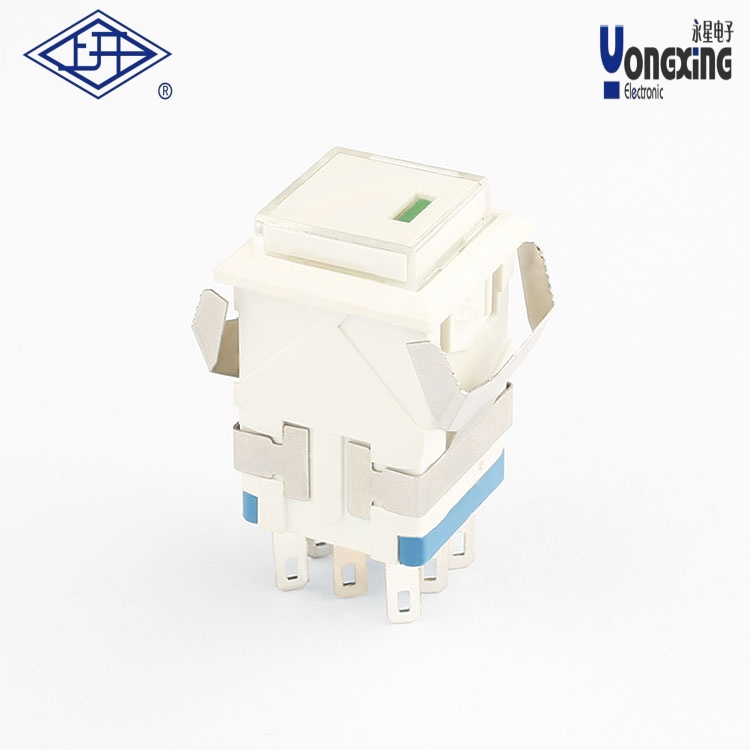 KD2點發(fā)光8腳綠燈按鈕開關(guān)KD2-A21L24-WW-G